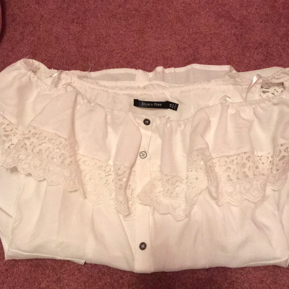 Off the shoulder white top